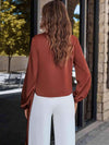 Surplice Neck Long Sleeve Blouse Blouses - Tophatter Daily Deals