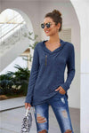 Zip Detail Long Sleeve Top Blouses - Tophatter Daily Deals