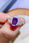 925 Sterling Silver 1 Carat Purple Moissanite Ring Moissanite - Tophatter Daily Deals