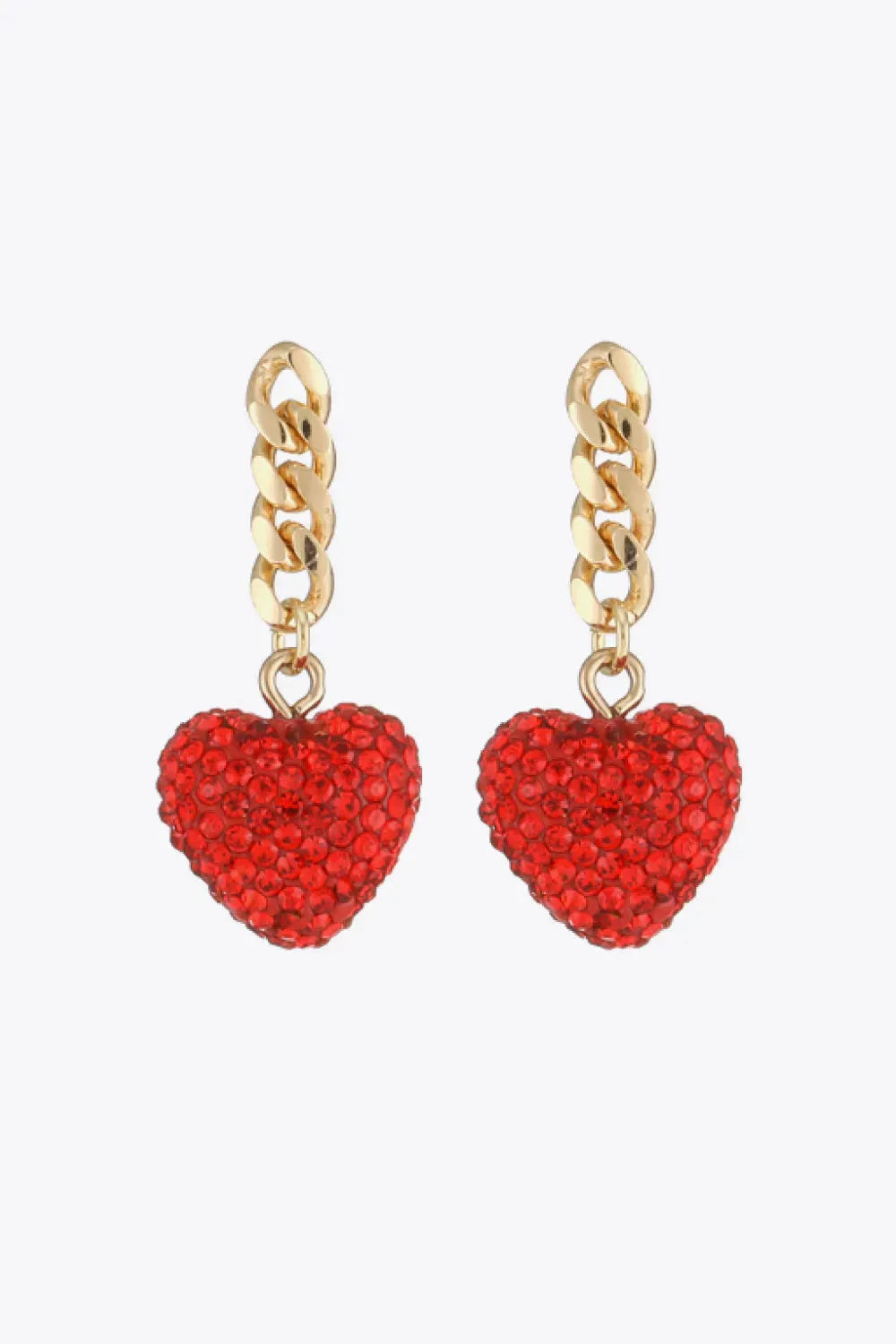 Rhinestone Heart Chain Drop Earrings Earrings - Tophatter Daily Deals