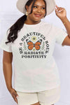 Simply Love Full Size BE A BEAUTIFUL SOUL RADIATE POSITIVITY Graphic Cotton Tee Women's T-Shirts - Tophatter Daily Deals