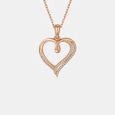 Moissanite 925 Sterling Silver Heart Shape Necklace Moissanite - Tophatter Daily Deals