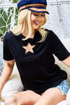 BiBi Star Cutout Short Sleeve T-Shirt Women's T-Shirts - Tophatter Daily Deals