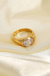 18K Gold Plated Zircon Ring Rings - Tophatter Daily Deals