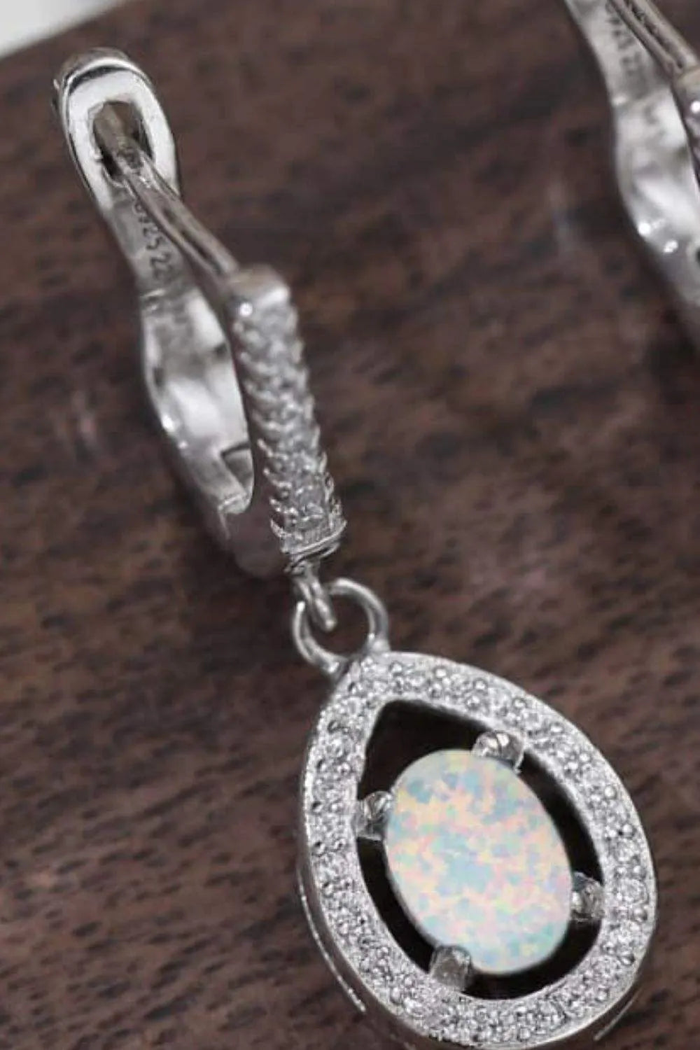 Opal Pear Shaped Drop Earrings Opal - Tophatter Daily Deals
