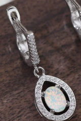 Opal Pear Shaped Drop Earrings Opal - Tophatter Daily Deals