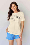 Simply Love Full Size Cat Graphic Cotton Tee Ivory Women's T-Shirts - Tophatter Daily Deals