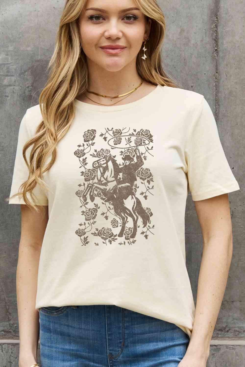 Simply Love Simply Love Full Size Cowboy Graphic Cotton Tee - Tophatter Daily Deals