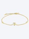 Q To U Zircon 925 Sterling Silver Bracelet T Gold One Size Bracelets - Tophatter Daily Deals