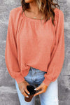 Square Neck Waffle-Knit Top Blouses - Tophatter Daily Deals