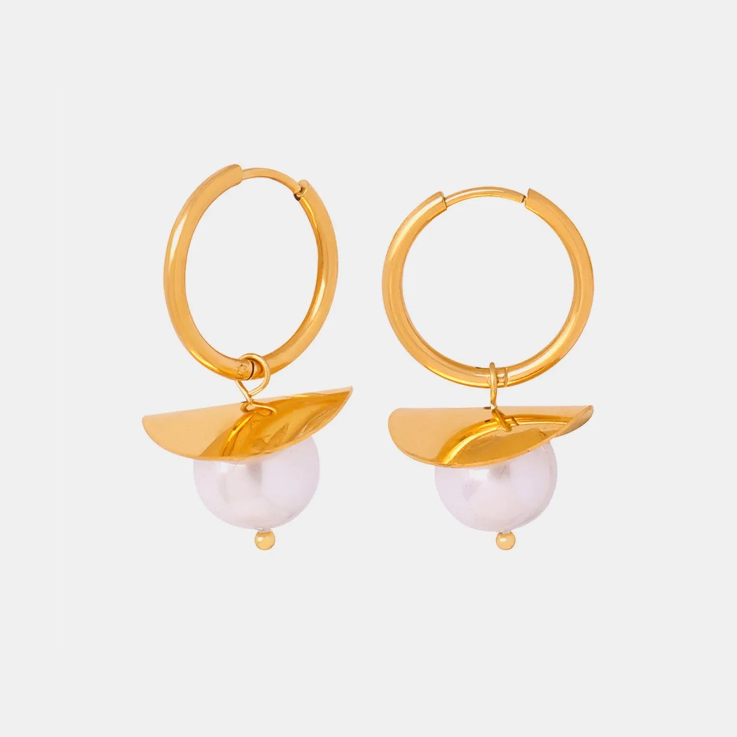 18K Gold-Plated Bead Dangle Earrings Earrings - Tophatter Daily Deals