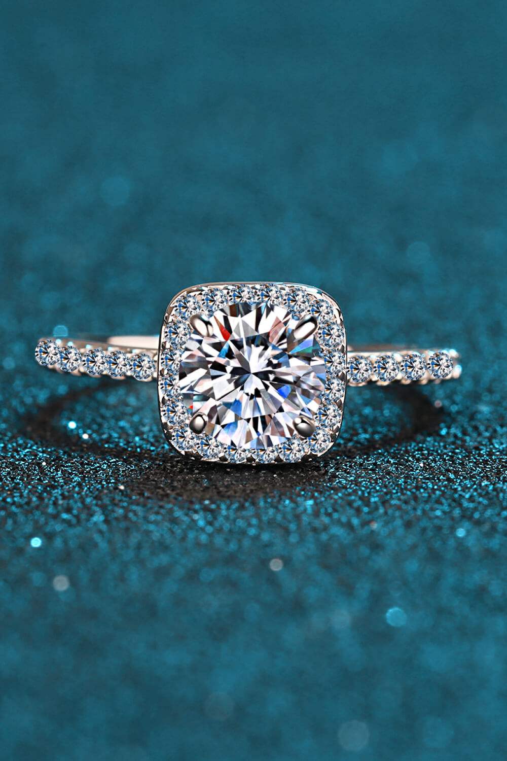 Square Moissanite Ring Moissanite - Tophatter Daily Deals