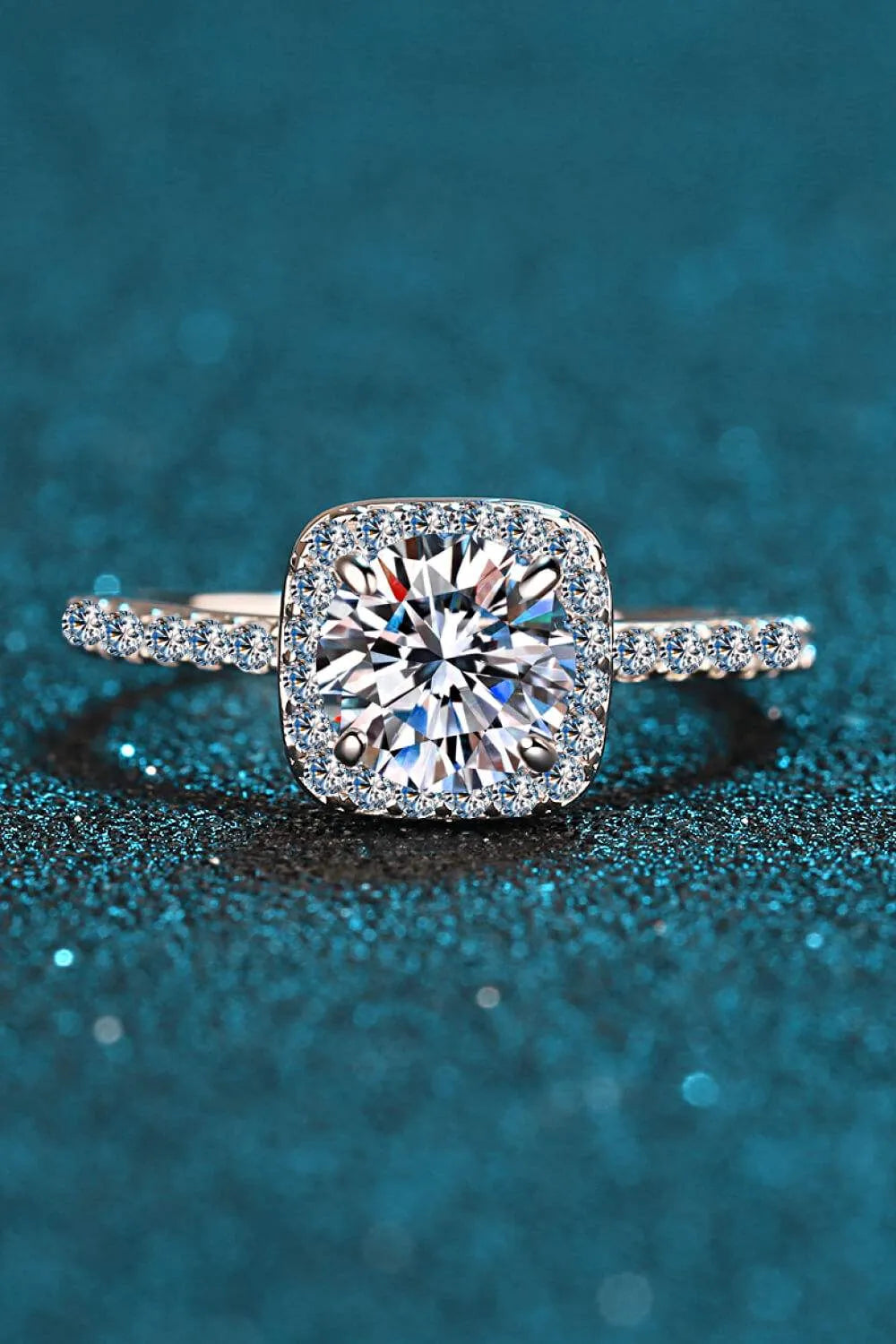 Square Moissanite Ring Moissanite - Tophatter Daily Deals