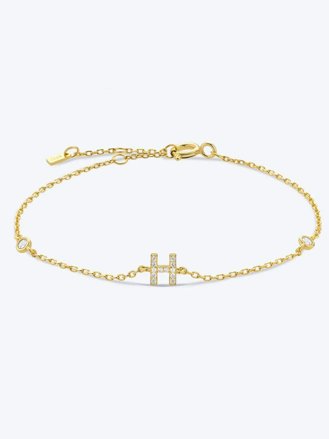 G To K Zircon 925 Sterling Silver Bracelet H-Gold One Size Bracelets - Tophatter Daily Deals