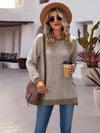 Round Neck Long Sleeve Blouse Blouses - Tophatter Daily Deals