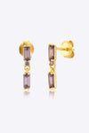 Zircon 925 Sterling Silver Drop Earrings Gold Purple One Size Earrings - Tophatter Daily Deals