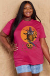 Simply Love Full Size Holloween Theme Graphic Cotton T-Shirt Deep Rose Women's T-Shirts - Tophatter Daily Deals