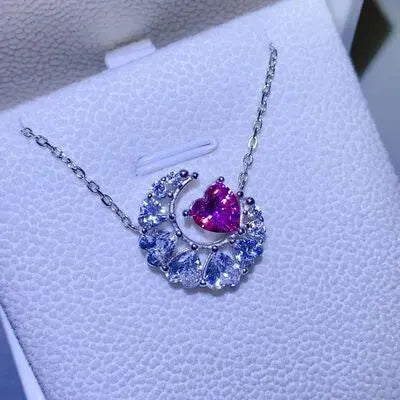 1 Carat Moissanite 925 Sterling Silver Heart Necklace Moissanite - Tophatter Daily Deals