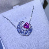 1 Carat Moissanite 925 Sterling Silver Heart Necklace Moissanite - Tophatter Daily Deals