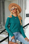 Dropped Shoulder Long Sleeve Blouse - Tophatter Deals