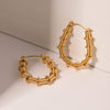 Gold-Plated Stainless Steel Hoop Earrings Earrings - Tophatter Daily Deals