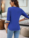 V-Neck Eyelet Blouse Blouses - Tophatter Daily Deals