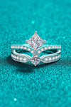 925 Sterling Silver Moissanite Crown Ring Moissanite - Tophatter Daily Deals