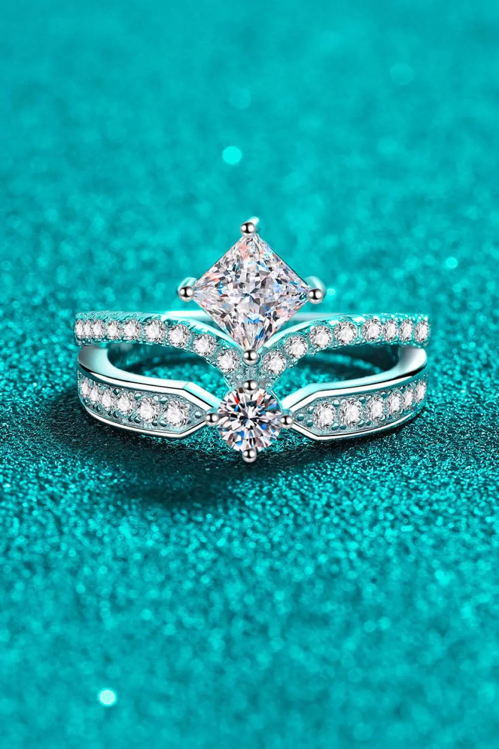 925 Sterling Silver Moissanite Crown Ring Moissanite - Tophatter Daily Deals