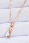 Opal Pendant 925 Sterling Silver Chain-Link Necklace - Tophatter Deals