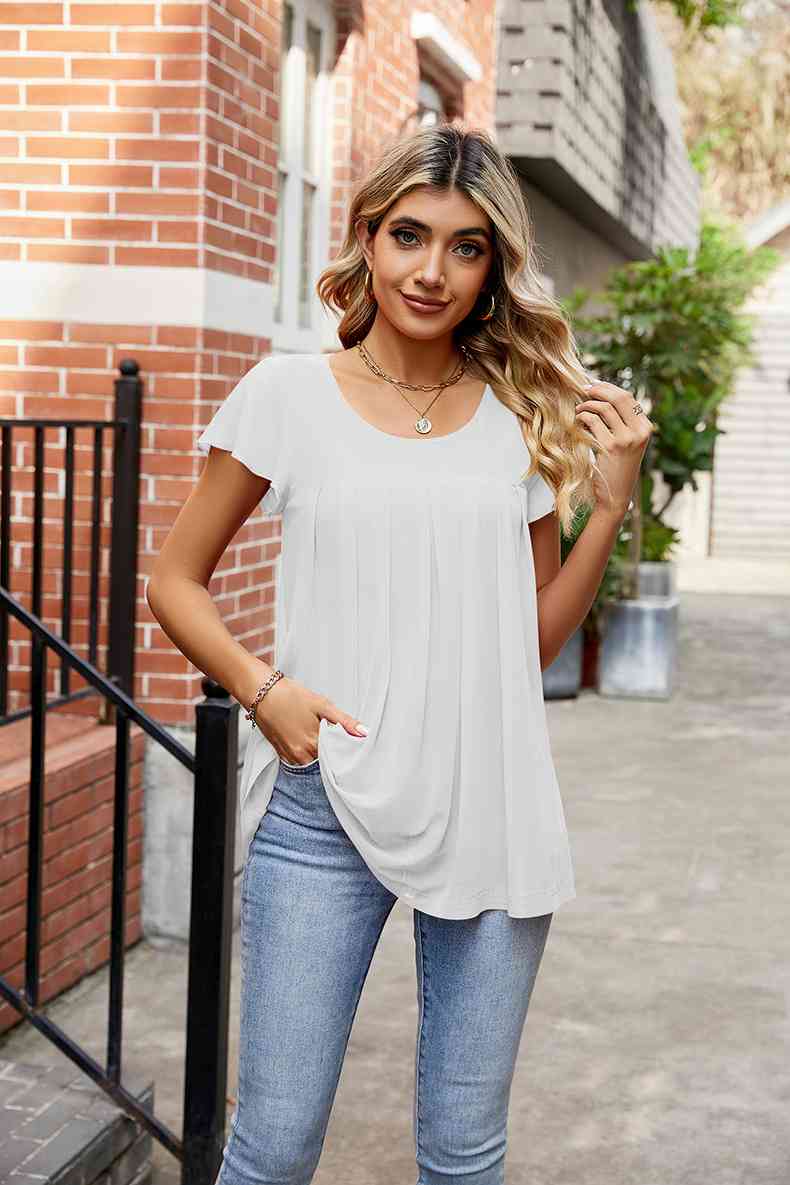 Round Neck Short Sleeve Tee Women's T-Shirts - Tophatter Daily Deals