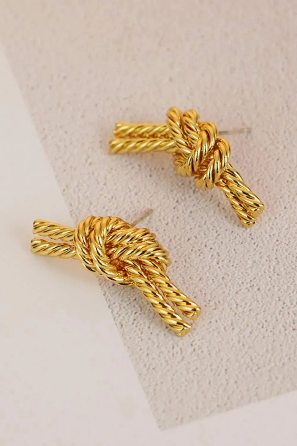 18K Gold Plated Twisted Earrings Earrings - Tophatter Daily Deals
