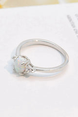 Contrast 925 Sterling Silver Opal Ring Opal - Tophatter Daily Deals