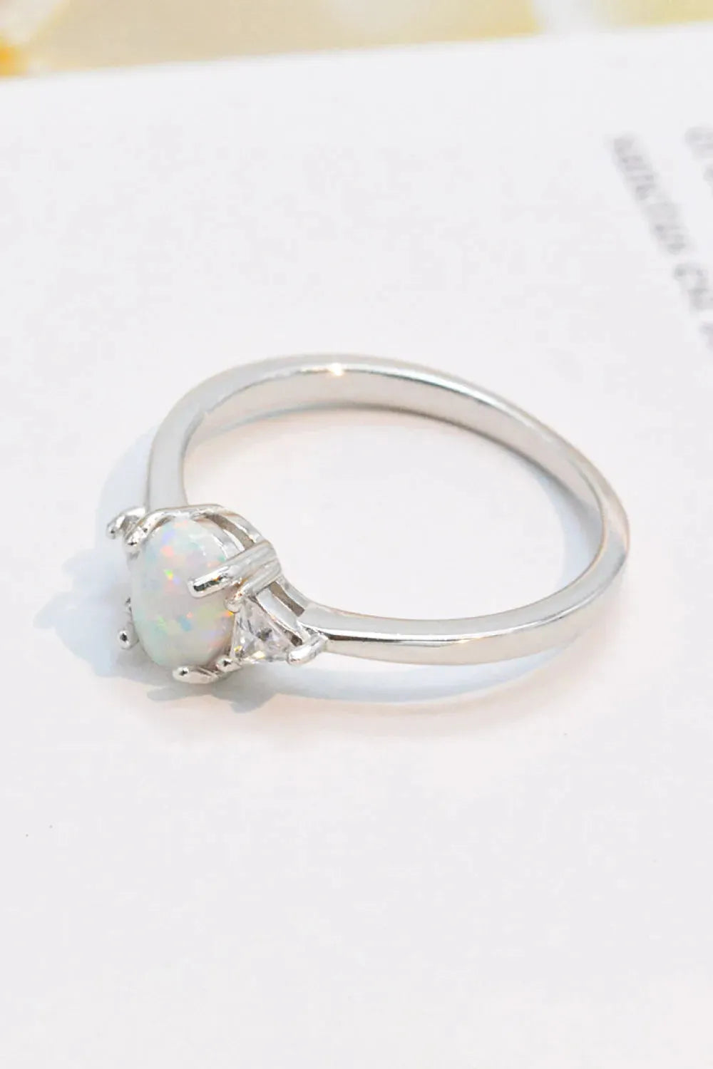 Contrast 925 Sterling Silver Opal Ring Opal - Tophatter Daily Deals