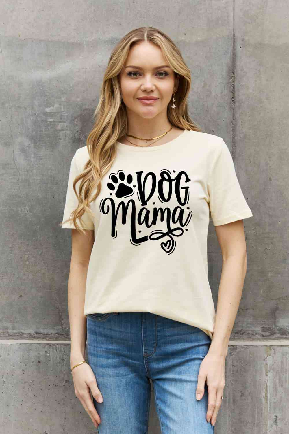 Simply Love Simply Love Full Size DOG MAMA Graphic Cotton T-Shirt Ivory Women's T-Shirts - Tophatter Daily Deals