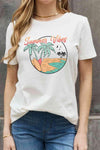 Simply Love Full Size SUMMER VIBES Graphic Cotton Tee Bleach Women's T-Shirts - Tophatter Daily Deals