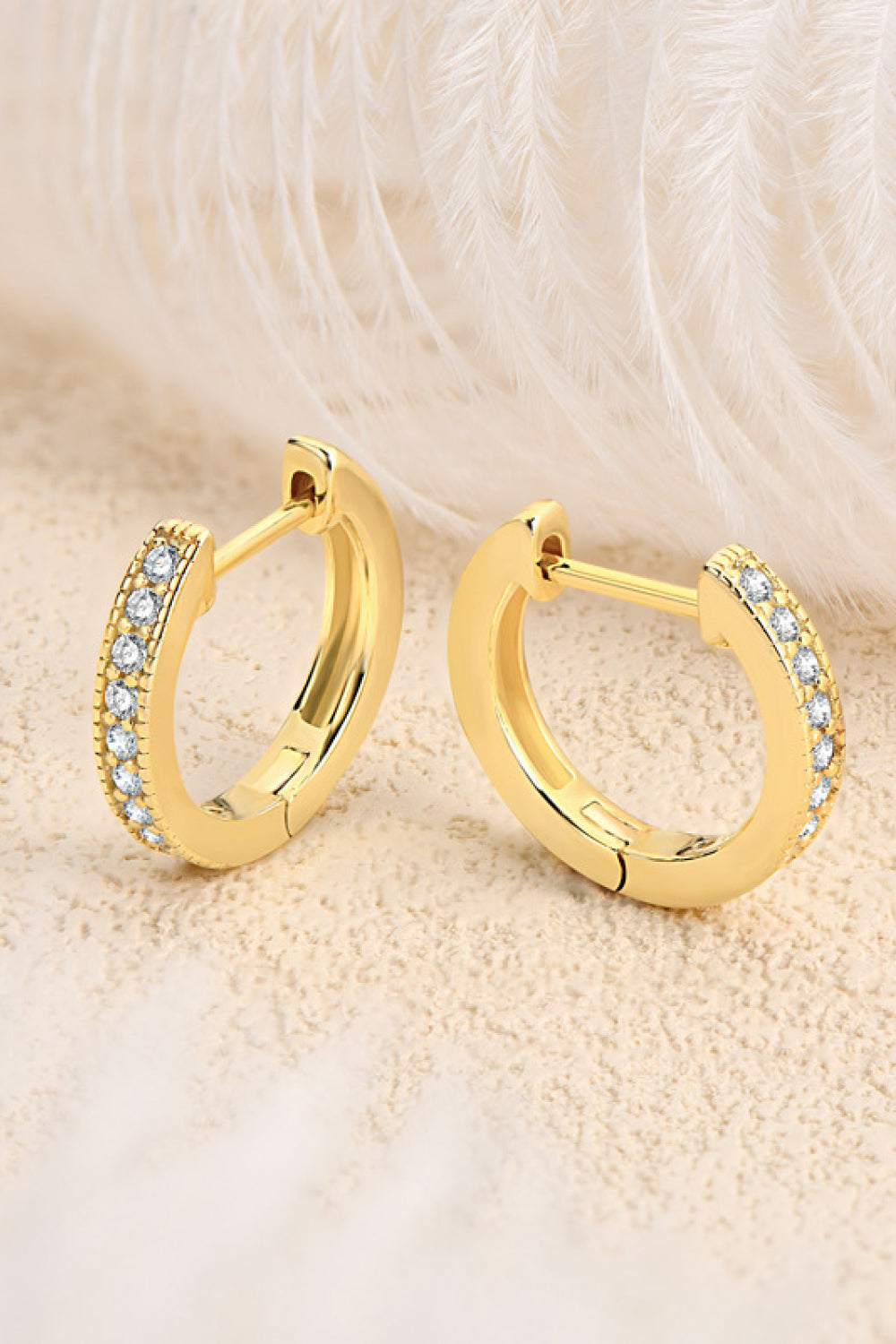 Inlaid Moissanite Hoop Earrings Moissanite - Tophatter Daily Deals