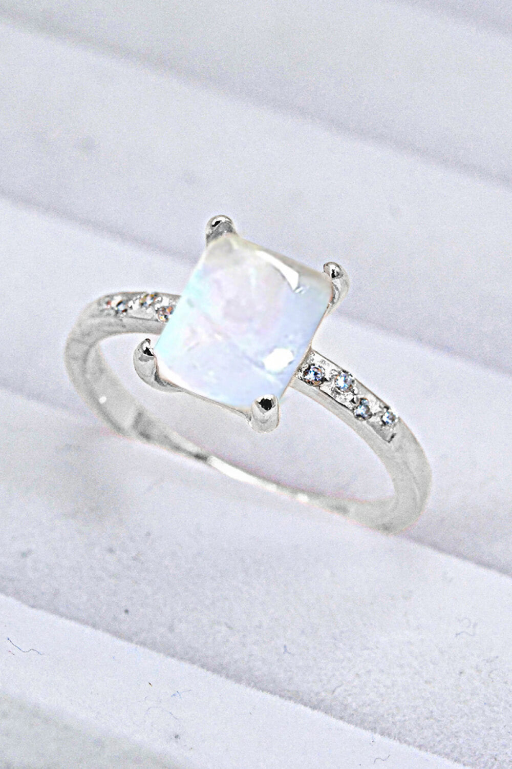 Square Moonstone Ring - Tophatter Deals