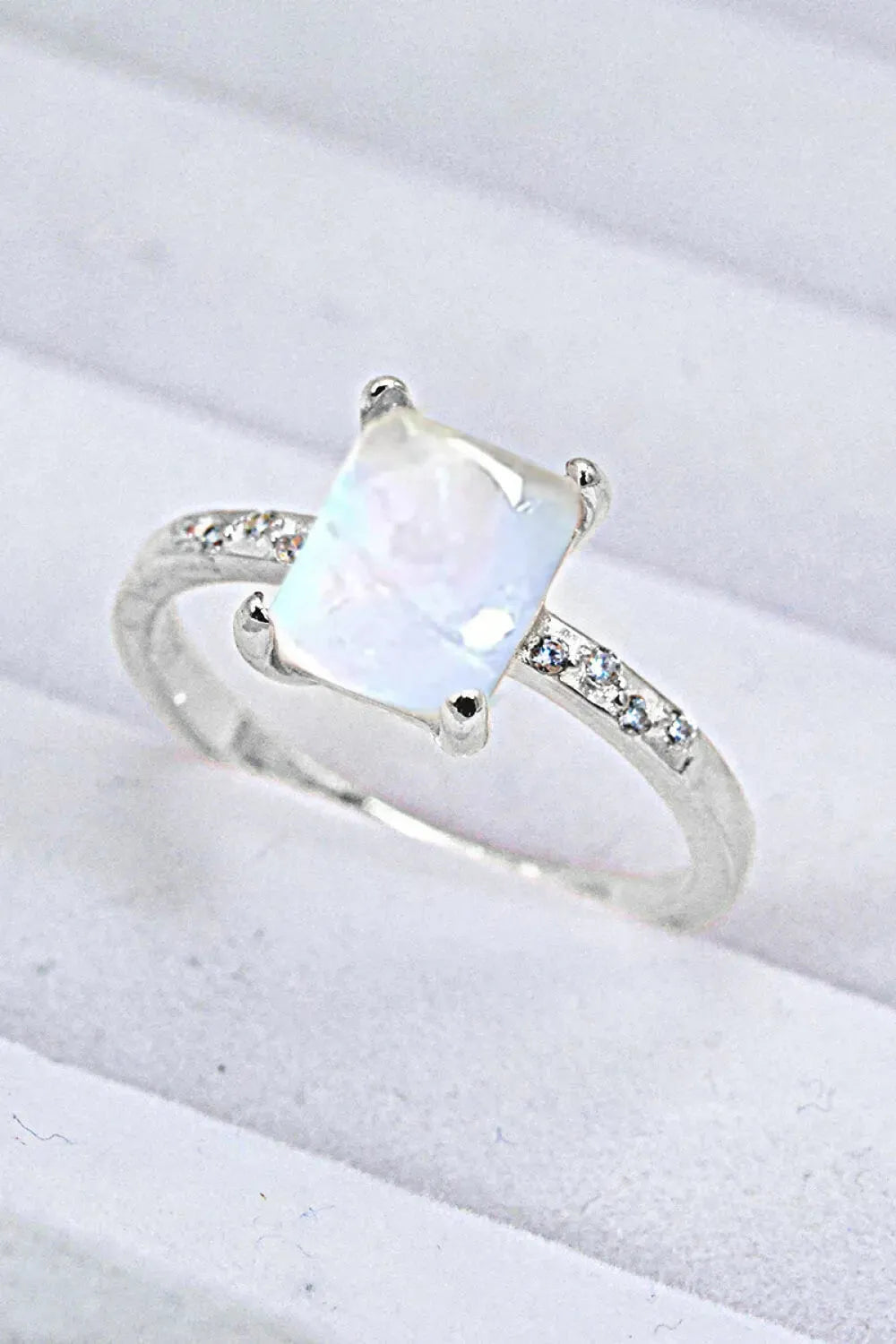 Square Moonstone Ring Moonstone - Tophatter Daily Deals