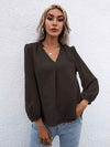 Swiss Dot Frill Trim Puff Sleeve Blouse Black Blouses - Tophatter Daily Deals