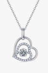 Moissanite Heart Pendant Necklace Silver One Size Moissanite - Tophatter Daily Deals