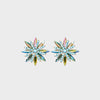 Flower Shape Rhinestone Alloy Stud Earrings Gum Leaf One Size Earrings - Tophatter Daily Deals