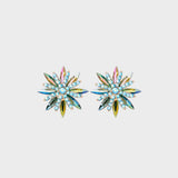Flower Shape Rhinestone Alloy Stud Earrings Gum Leaf One Size Earrings - Tophatter Daily Deals