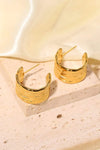18K Gold-Plated Hammered C-Hoop Earrings Earrings - Tophatter Daily Deals