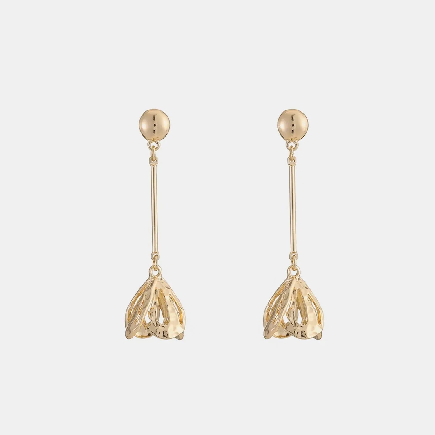 Gold-Plated Flower Dangle Earrings Gold One Size Earrings - Tophatter Daily Deals