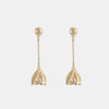 Gold-Plated Flower Dangle Earrings Gold One Size Earrings - Tophatter Daily Deals