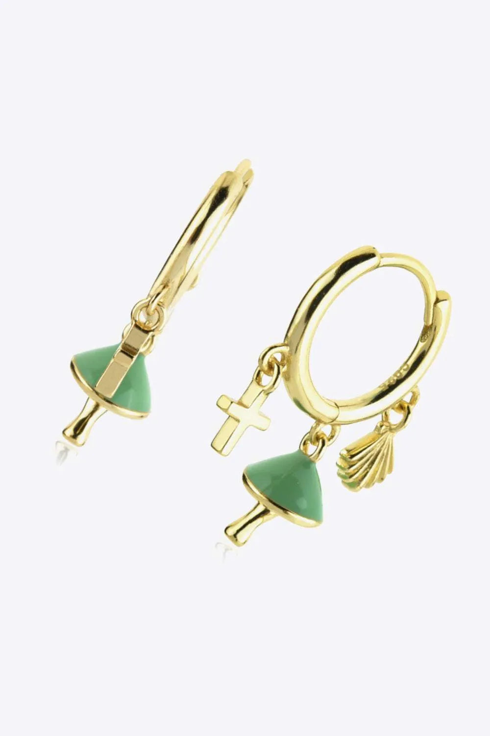 925 Sterling Silver Multi-Charm Drop Earrings Earrings - Tophatter Daily Deals