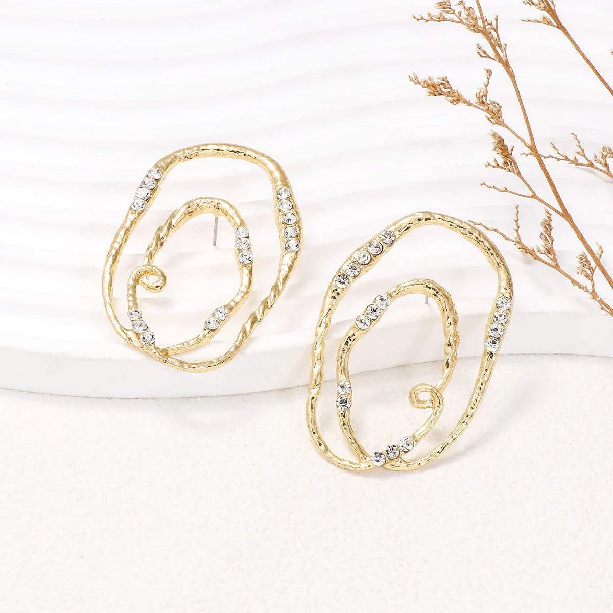 Alloy & Rhinestone Geometric Earrings Earrings - Tophatter Daily Deals