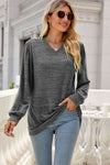 Long Puff Sleeve V-Neck Top - Shop Tophatter Deals, Electronics, Fashion, Jewelry, Health, Beauty, Home Decor, Free Shipping