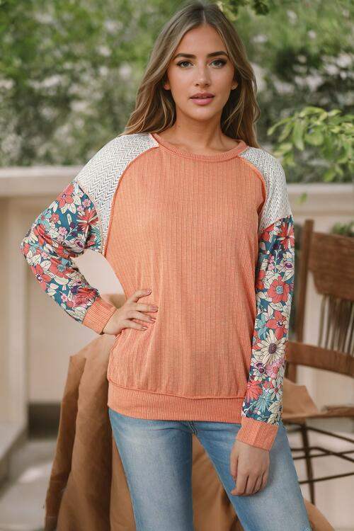 Exposed Seam Round Neck Blouse Blouses - Tophatter Daily Deals