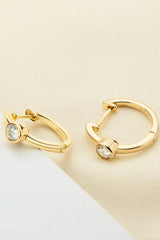 18k Gold-Plated Inlaid Moissanite Huggie Earrings Moissanite - Tophatter Daily Deals